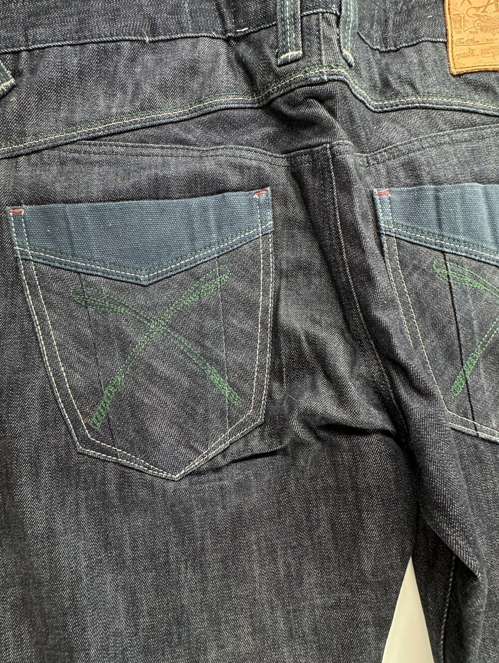 AKOO Mens Jeans Blue Denim Dark Wash Size 36 X 32 Urban Hip Hop - Picture 4 of 10